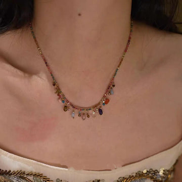 Geometric Beading Necklace for Unisex Featuring