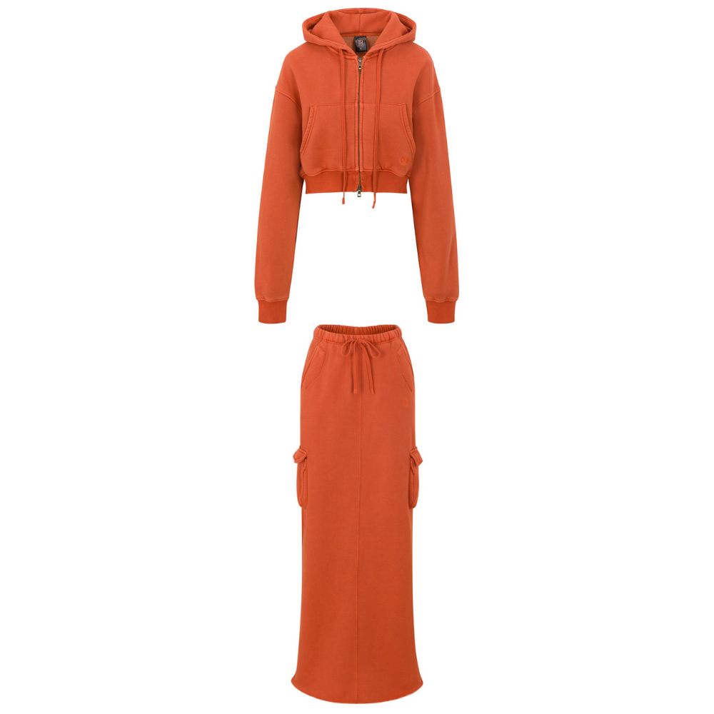 Fashion Hooded Pockets Cargo Hoodie + Skirt
